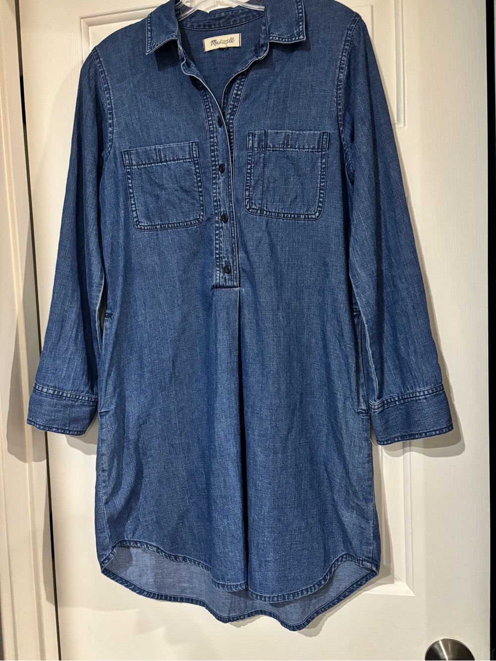 Madewell Chambray Denim Shirtdress Blue - Size Small